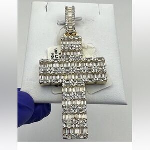 Iced Out Baguette Cross Pendant